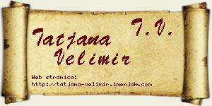 Tatjana Velimir vizit kartica
